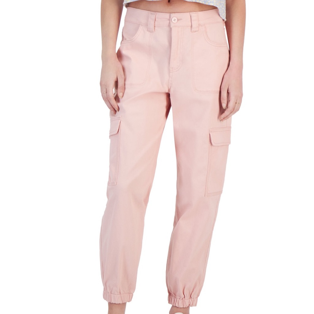 Pink Celebrity Juniors High Rise Cargo Joggers